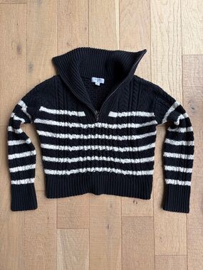 La Ligne x Target Black & White Striped Half-Zip Sweater
